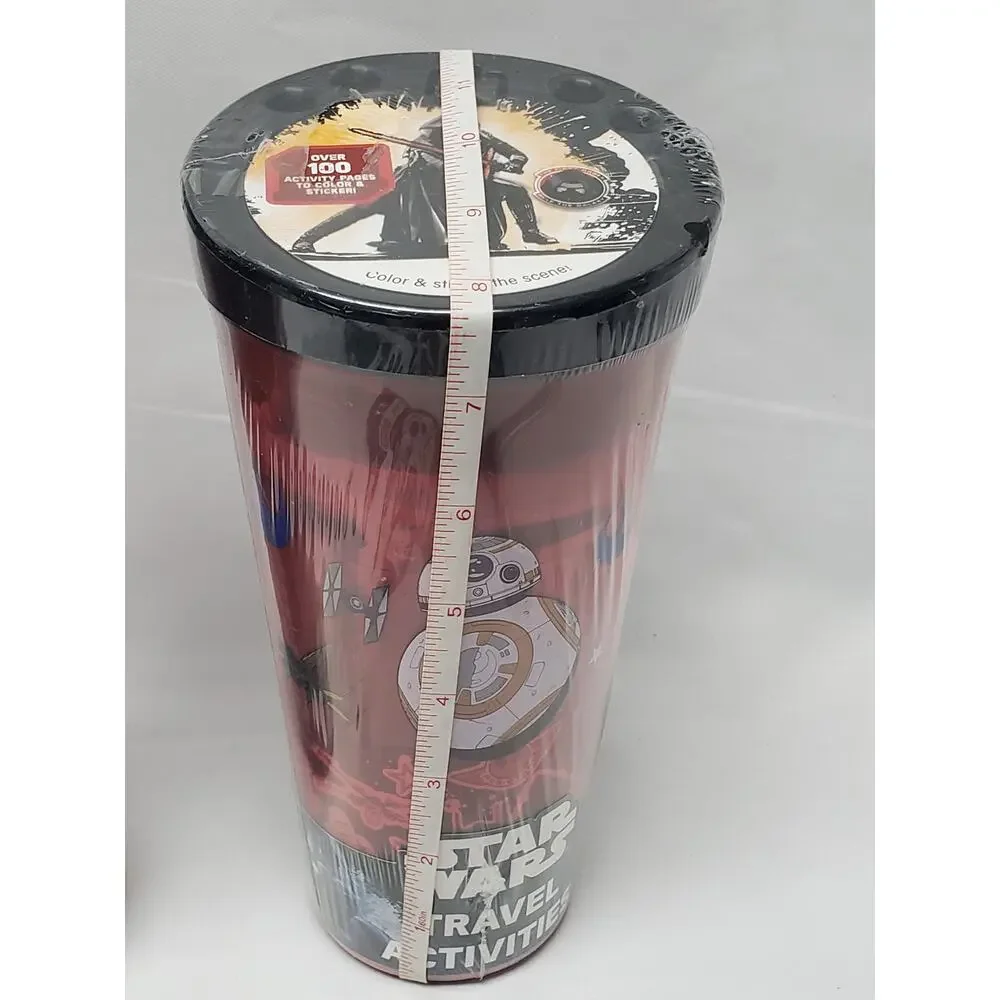 Star Wars Travel Cup w. Book Activities Crayons & 2 Light Sabers & Sticker Pad
